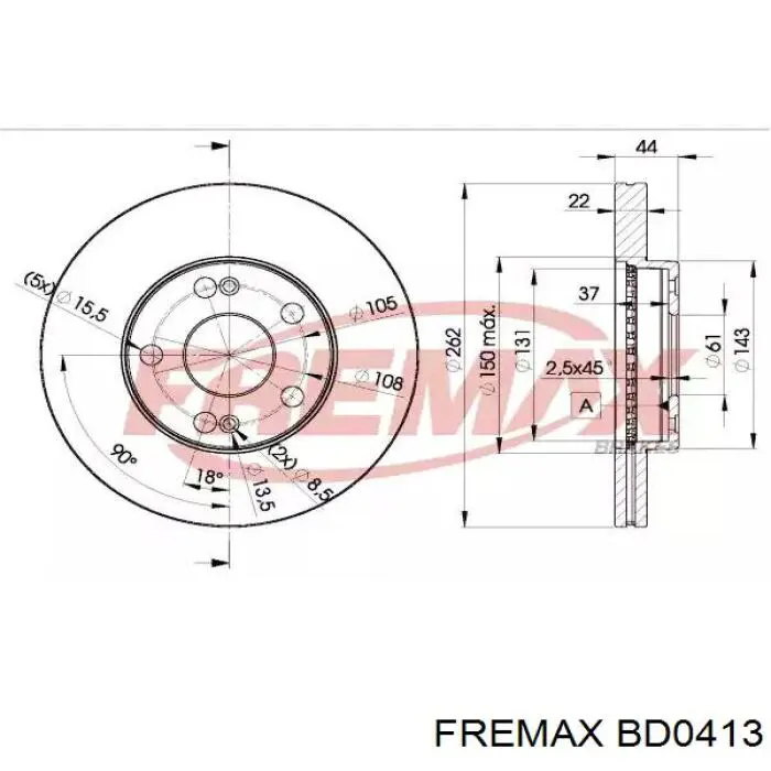 BD-0413 Fremax disco de freno trasero