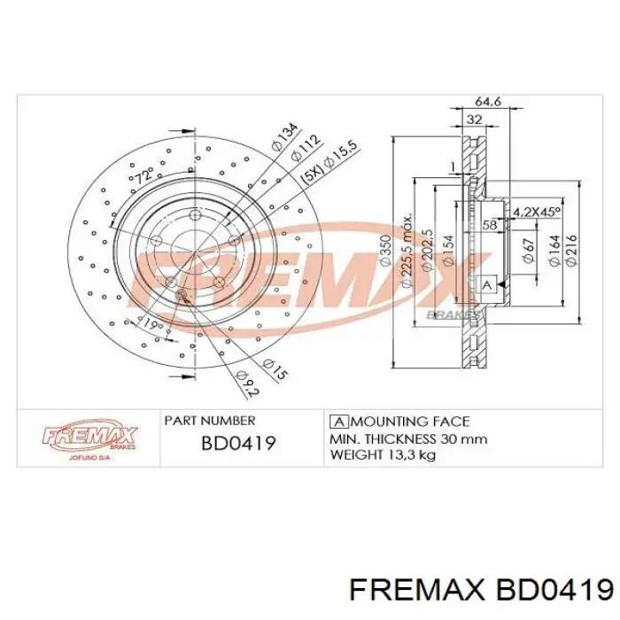 BD0419 Fremax freno de disco delantero