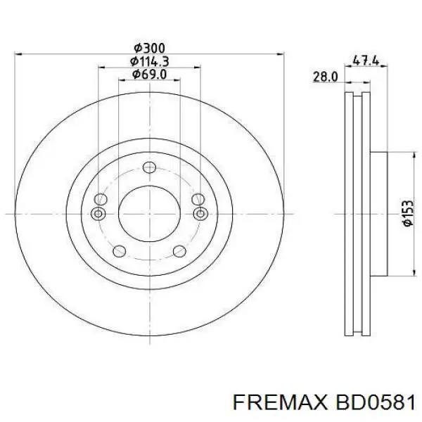 Disco de freno trasero Fremax BD0581 precio, desde 27,09 EUR