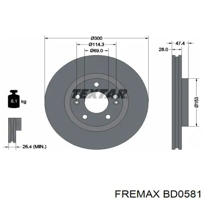 Comprar BD0581 Fremax Disco de freno trasero
