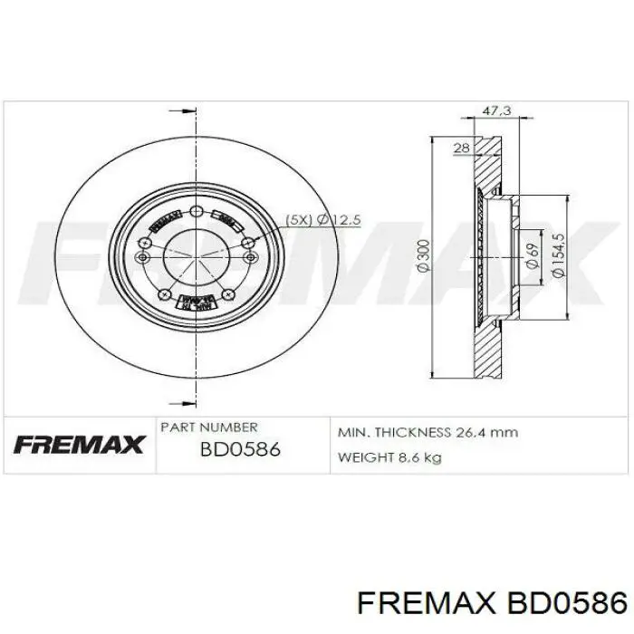 BD0586 Fremax disco de freno delantero