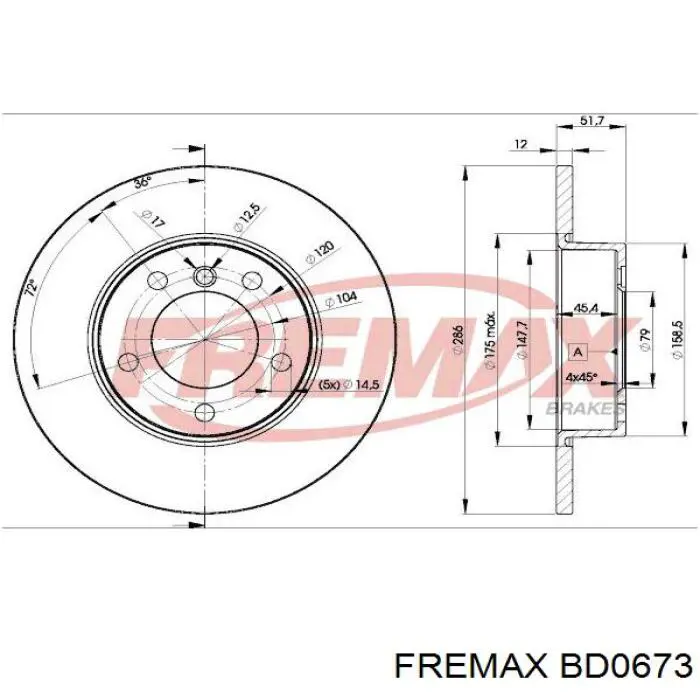 BD0673 Fremax freno de disco delantero