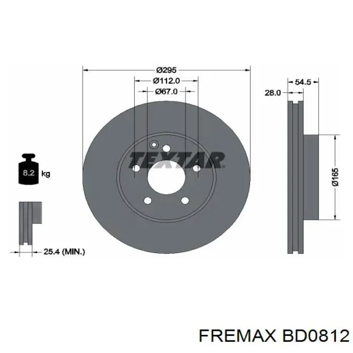 BD-0812 Fremax freno de disco delantero