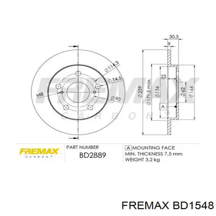 Freno de disco delantero Alfa Romeo 147 937
