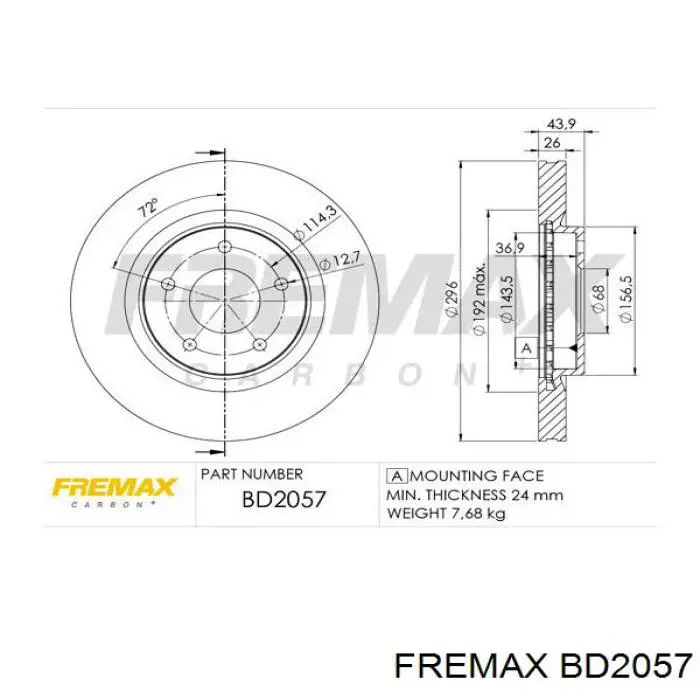 BD2057 Fremax freno de disco delantero