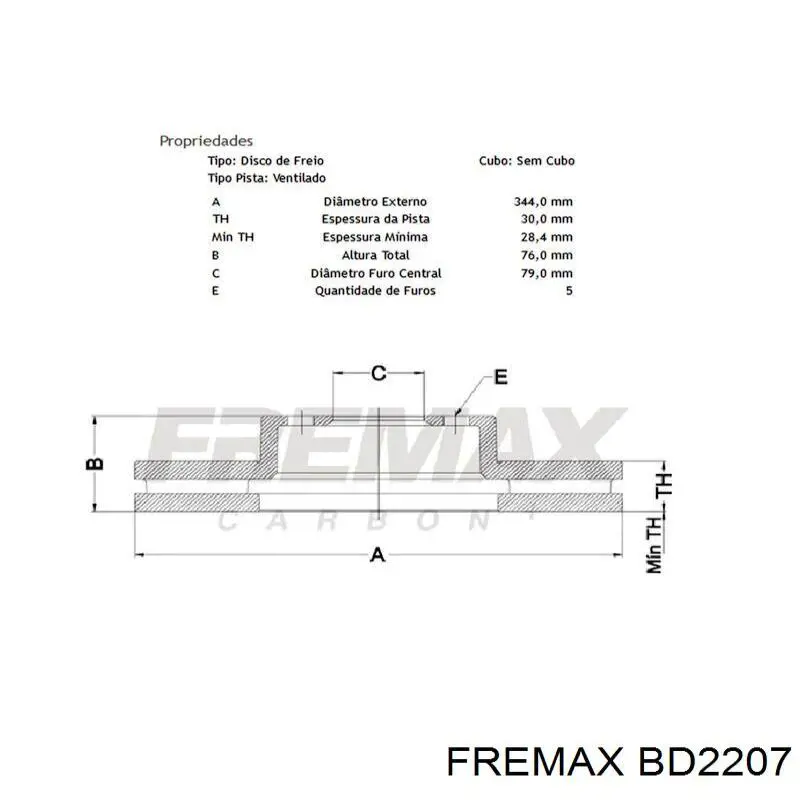 BD-2207 Fremax freno de disco delantero