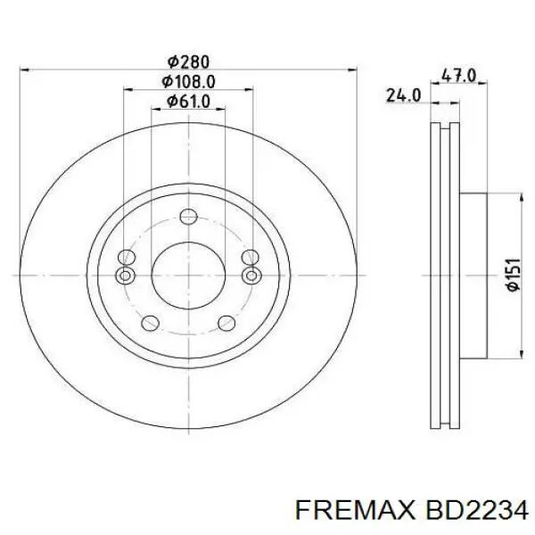 BD2234 Fremax freno de disco delantero