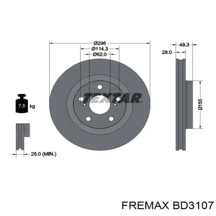 Comprar BD3107 Fremax Freno de disco delantero