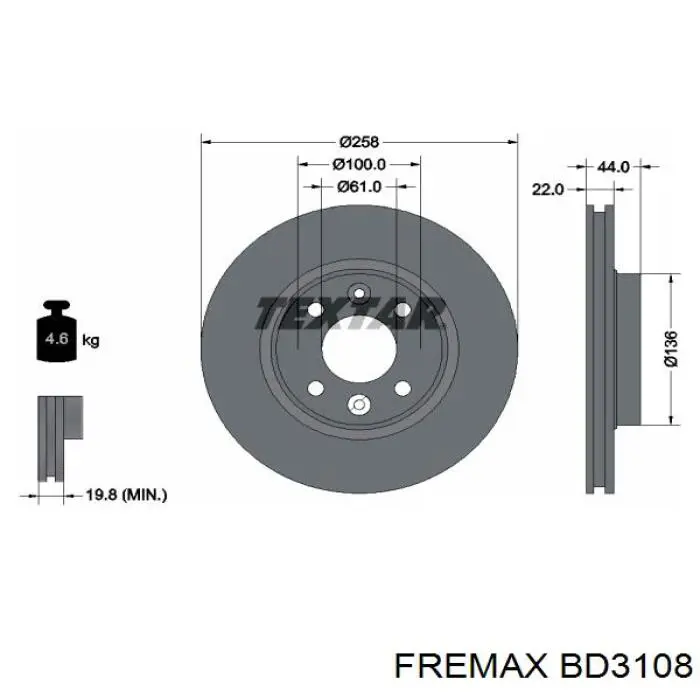 Disco de freno BD3108 Fremax