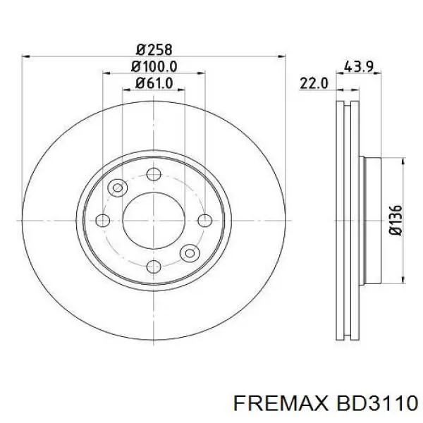 BD-3110 Fremax freno de disco delantero