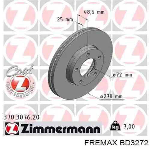 Comprar BD3272 Fremax Freno de disco delantero