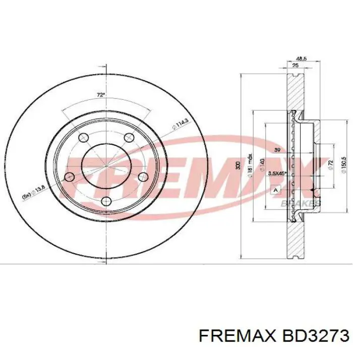 BD3273 Fremax freno de disco delantero