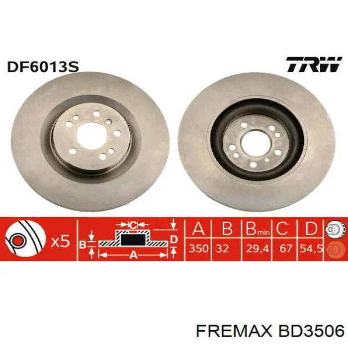 Disco de freno delantero Fremax BD3506