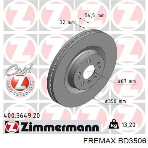 Comprar BD3506 Fremax Freno de disco delantero