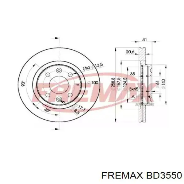 Comprar BD3550 Fremax Freno de disco delantero