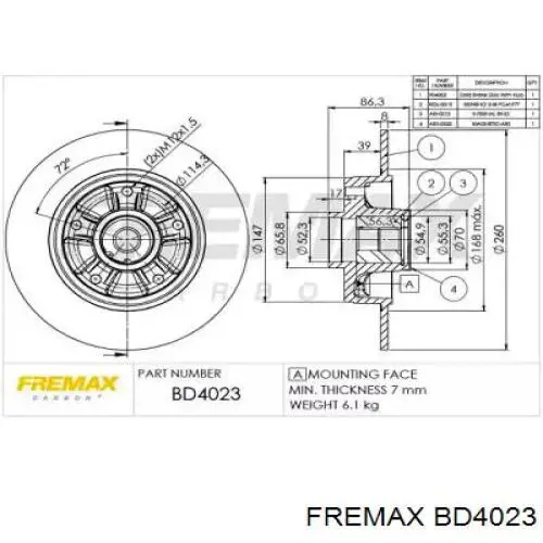 Disco de freno trasero Fremax BD4023 precio, desde 66,83 EUR