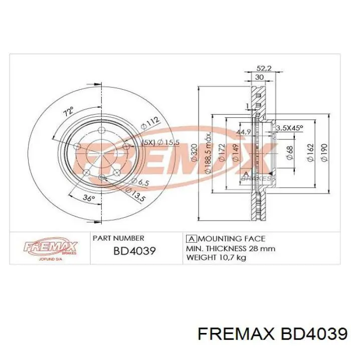 Frenos delanteros Fremax BD4039 precio, desde 65,39 EUR
