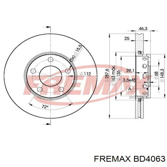 BD4063 Fremax freno de disco delantero