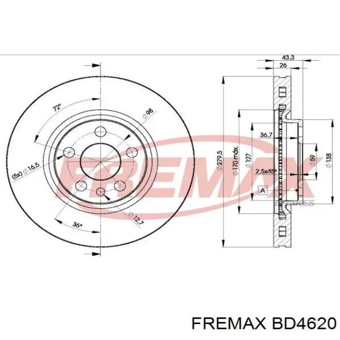 BD-4620 Fremax freno de disco delantero