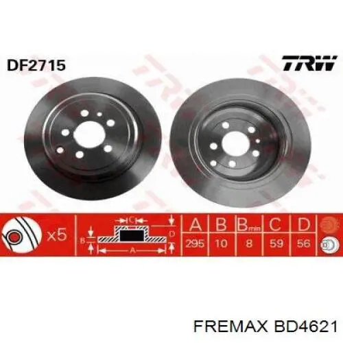 BD4621 Fremax disco de freno trasero