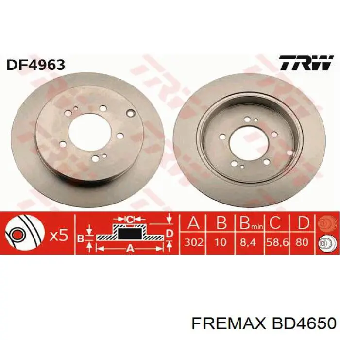 Frenos traseros Fremax BD4650