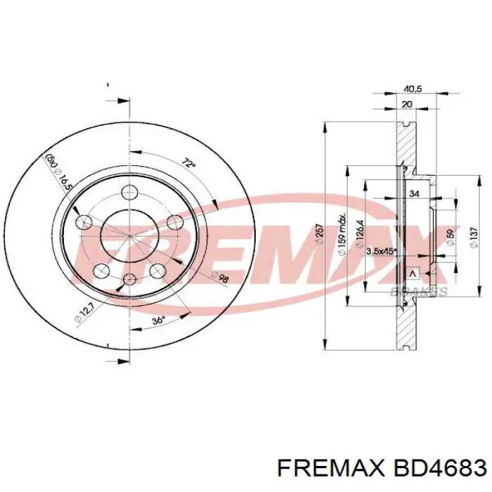 BD-4683 Fremax freno de disco delantero