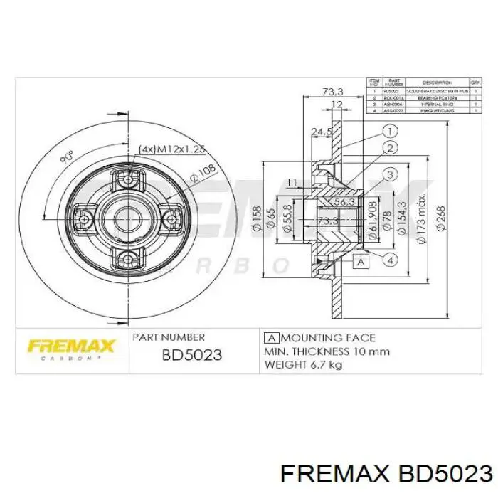 Comprar BD5023 Fremax Disco de freno trasero