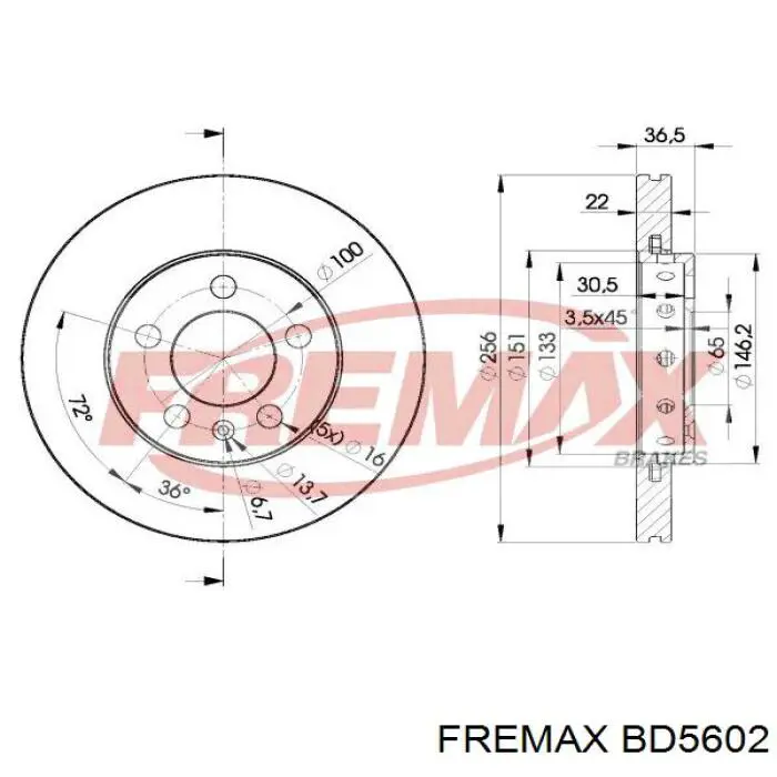 Disco de freno BD5602 Fremax