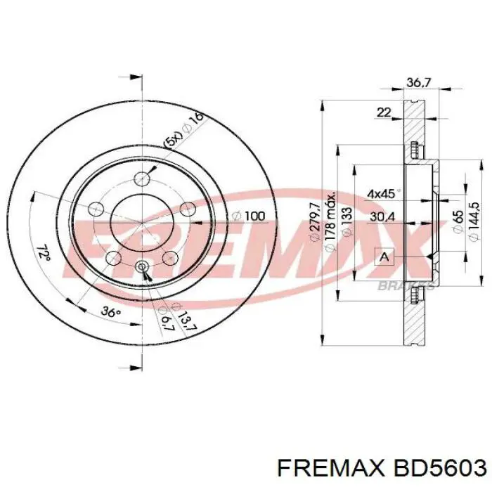 BD5603 Fremax freno de disco delantero