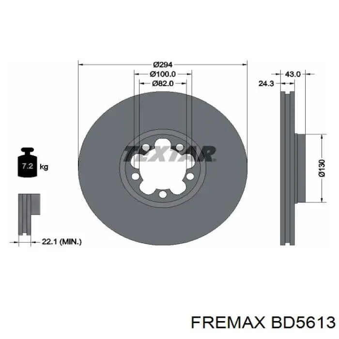 BD-5613 Fremax freno de disco delantero