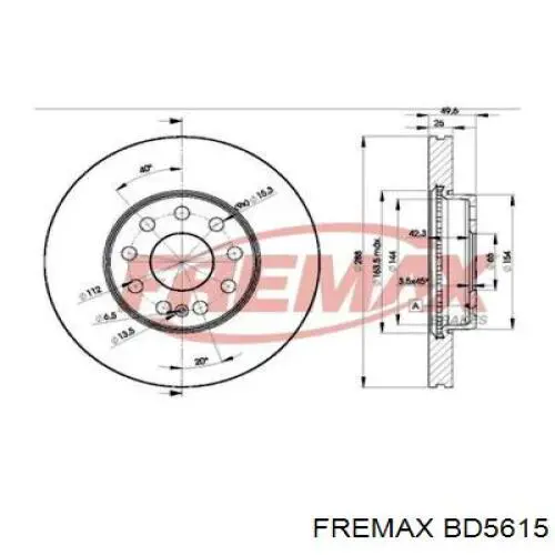 Freno de disco delantero Volkswagen Caddy 2 9K9