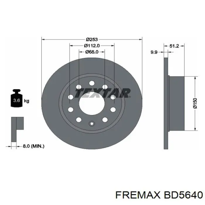 Comprar BD5640 Fremax Disco de freno trasero