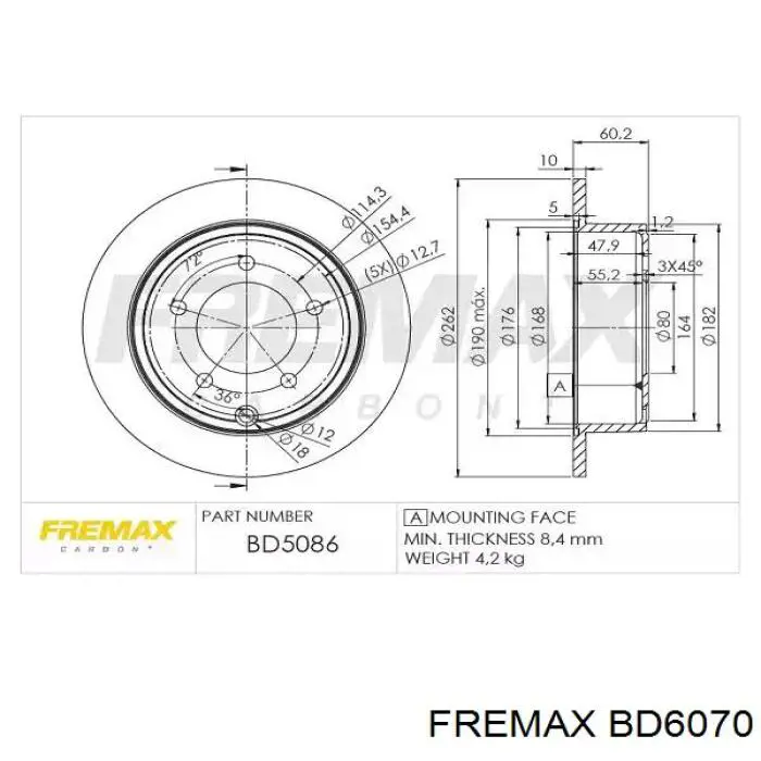 BD6070 Fremax Frenos delanteros