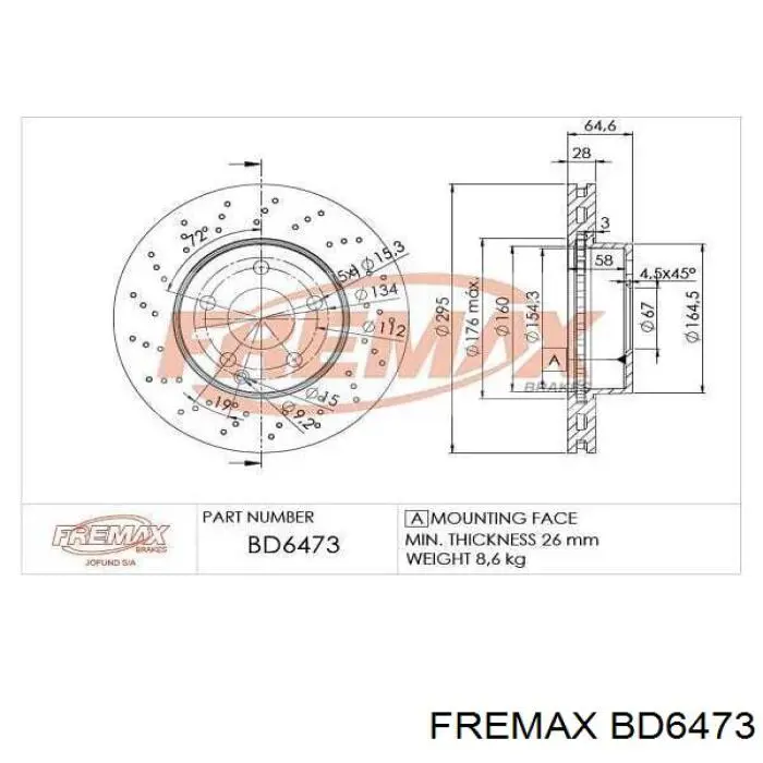 BD6473 Fremax freno de disco delantero