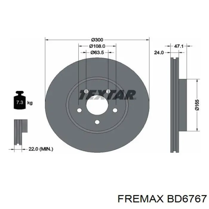 Freno de disco delantero Jaguar X-type CF1