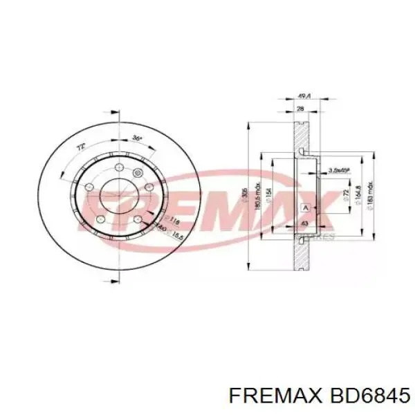 Freno de disco delantero Renault Trafic 2 FL