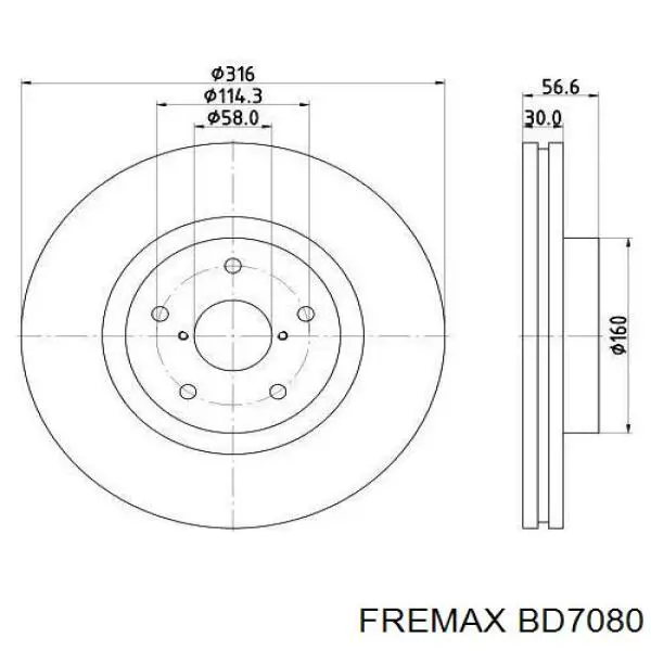 Comprar BD7080 Fremax Freno de disco delantero