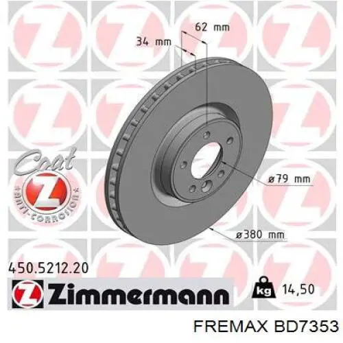 BD7353 Fremax freno de disco delantero