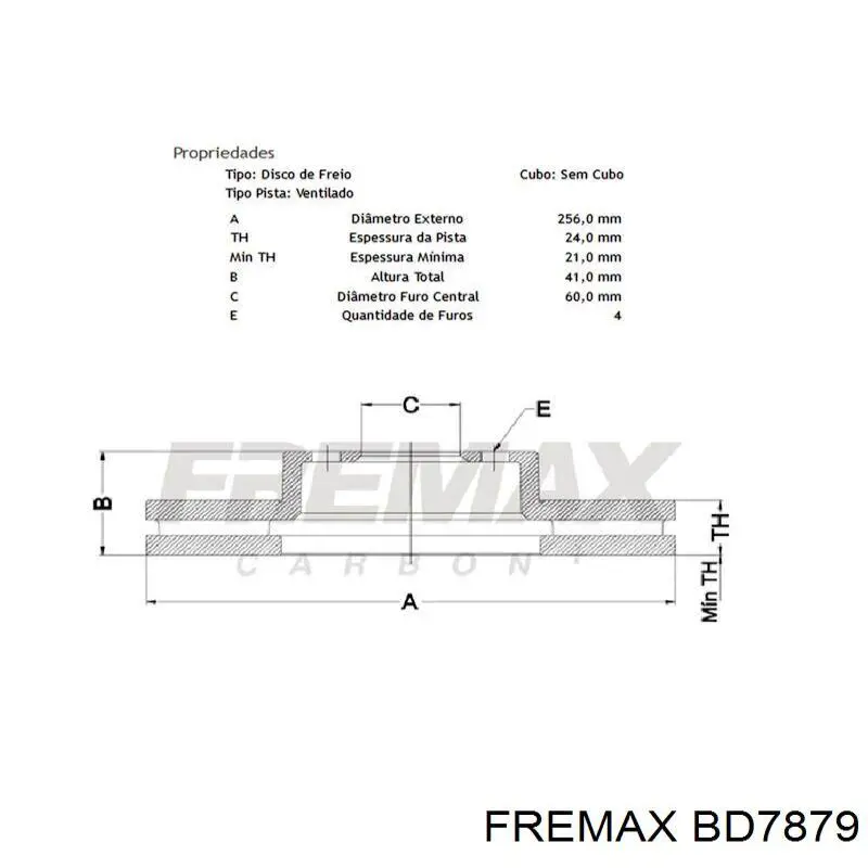 BD7879 Fremax freno de disco delantero