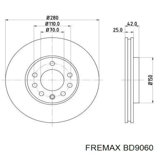 BD9060 Fremax disco de freno delantero