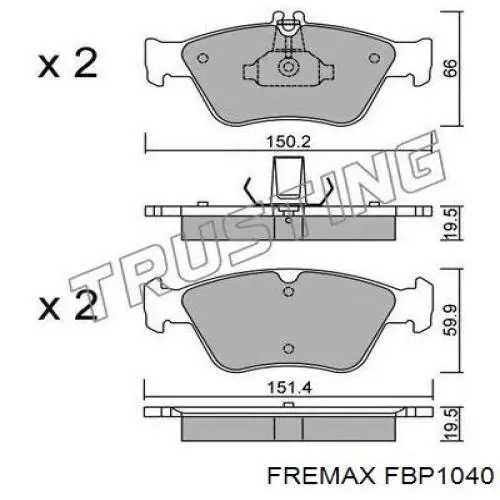 FBP-1040 Fremax pastillas de freno delanteras