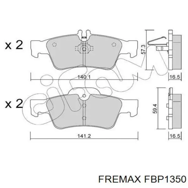 FBP-1350 Fremax pastillas de freno traseras