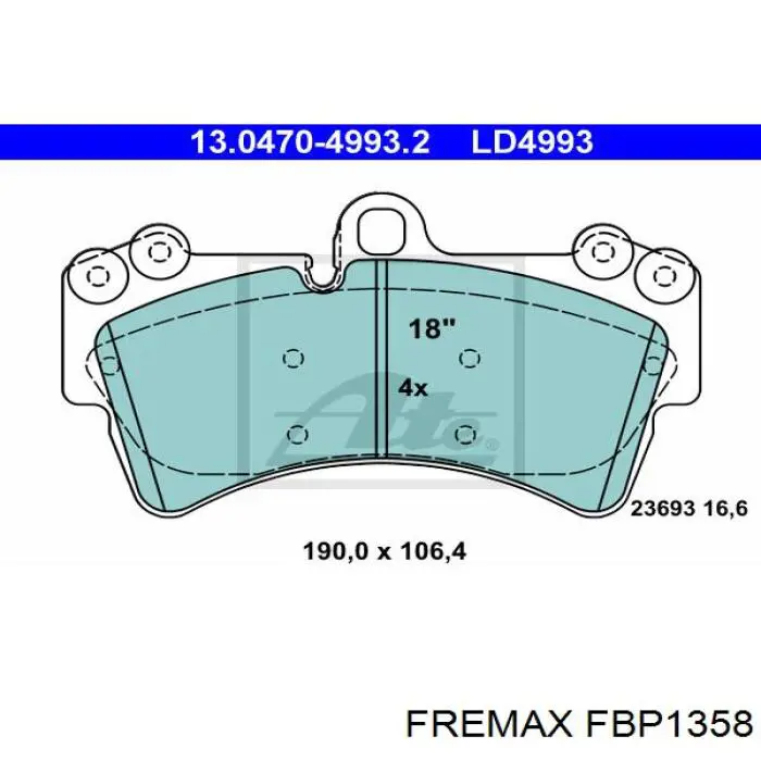 Pastillas de freno FBP1358 Fremax