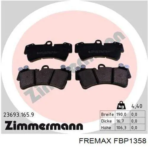 Comprar FBP1358 Fremax Pastillas delanteras de freno