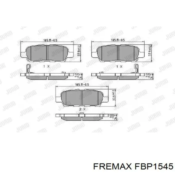 FBP1545 Fremax pastillas de freno traseras