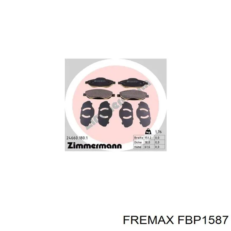 Comprar FBP1587 Fremax Pastillas delanteras de freno