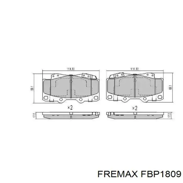 Comprar FBP1809 Fremax Pastillas delanteras de freno
