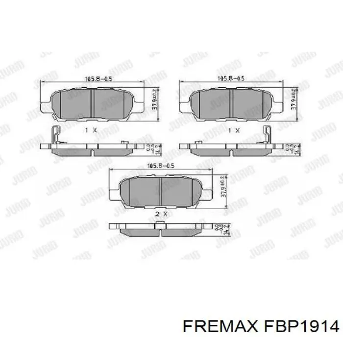 FBP1914 Fremax pastillas de freno traseras