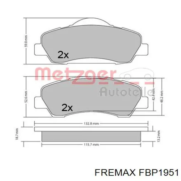 FBP1951 Fremax pastillas de freno delanteras