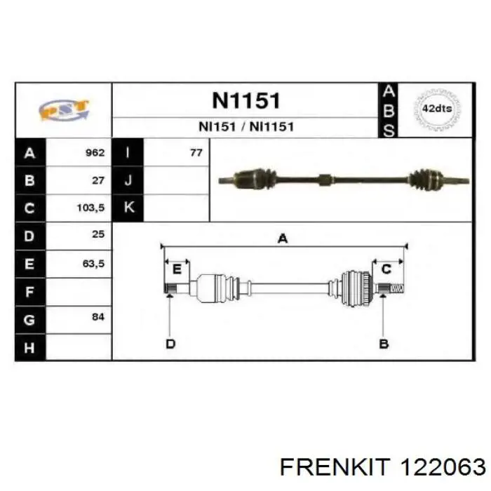 122063 Frenkit Juego de reparación cilindro de freno principal